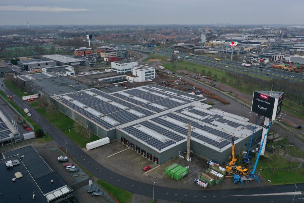 Solar panels on roof at Miele