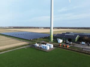 Zwanendal Energy Hub, solar panels, battery storage and cable pooling with NRG pallas Petten